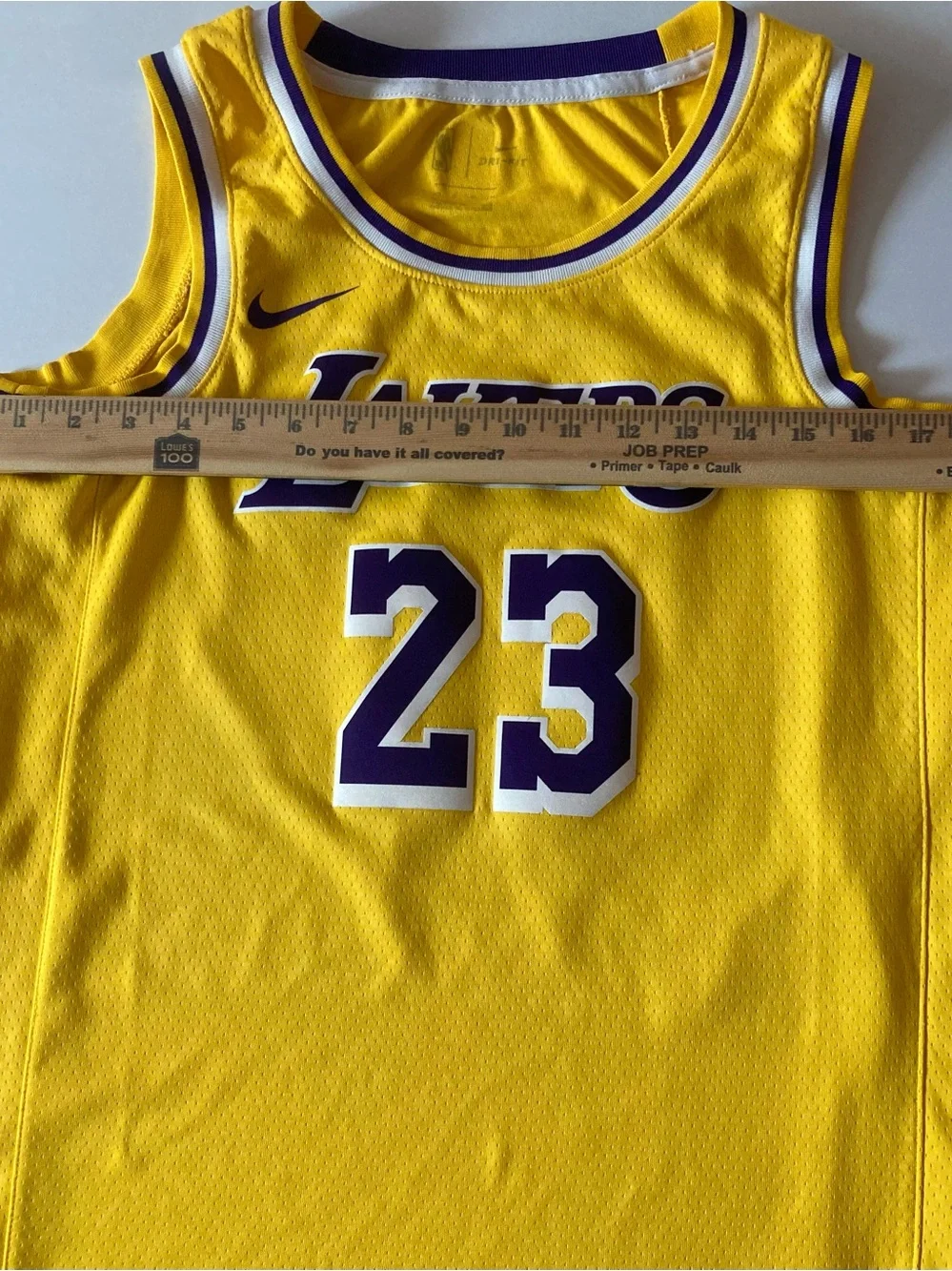 Nike SZ M Los Angeles Lakers LeBron James #23 Purple and Gold Jersey